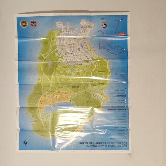 GRAND THEFT AUTO 5 Video Game Rockstar Games with Map of Los Santos + Towns 2013 - Picture 8 of 13